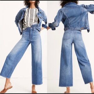 Madewell Wide-Leg Crop Finney Wash Jeans